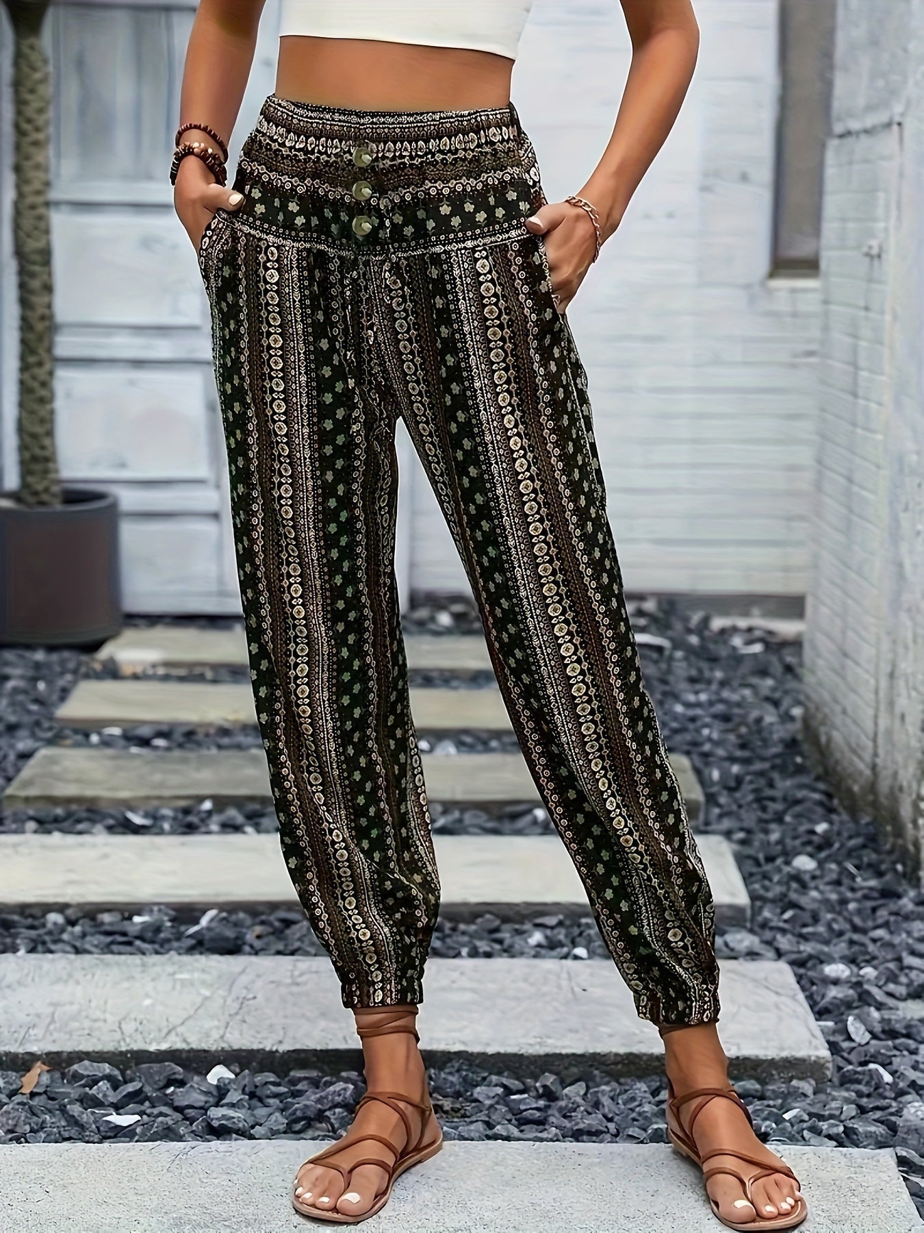 Lola | High-Waisted Printed Pants – Guaranteed Bohemian Vibe