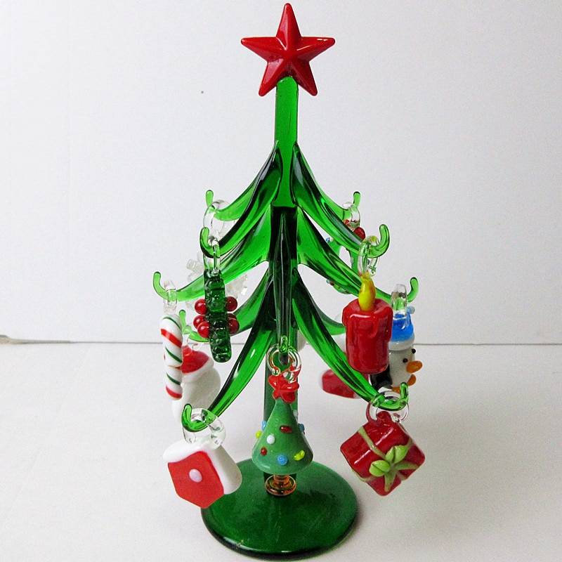 figurine décorative de Noël en forme de plante en verre 3