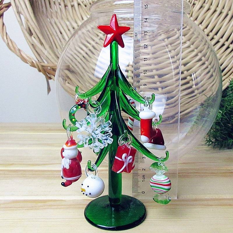 figurine décorative de Noël en forme de plante en verre 6