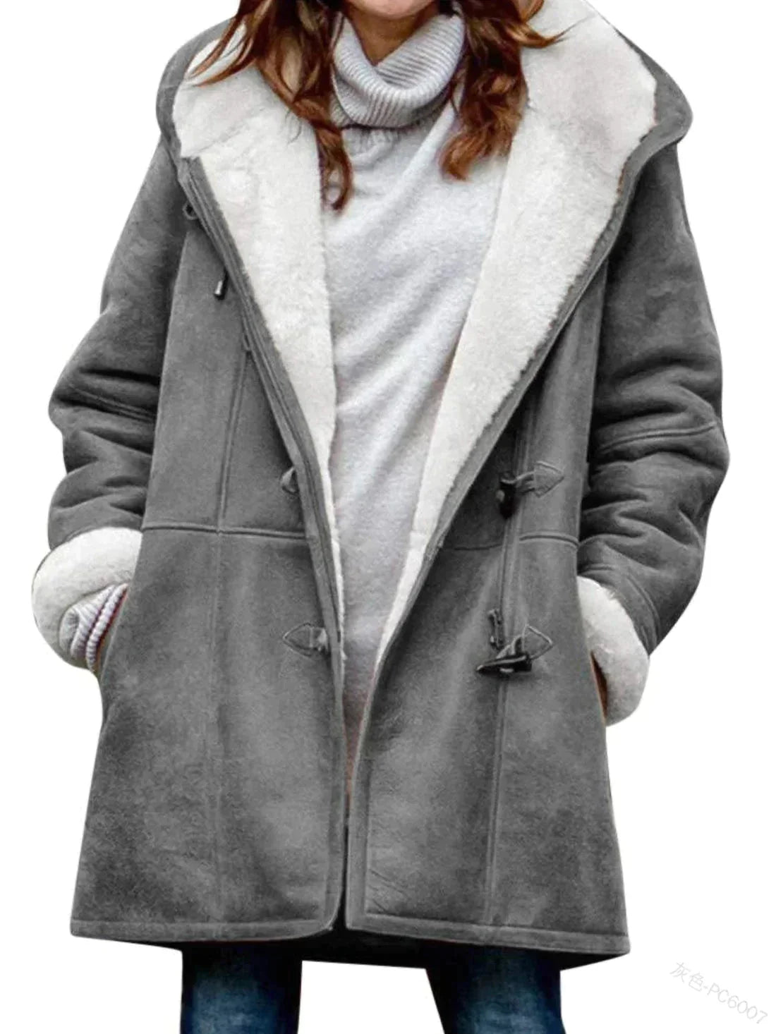 Ingrid | Lämmin fleece-takki hupulla naisille