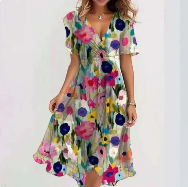 EVA | Elegantti mekko V-kauluksella Kevät Kesä