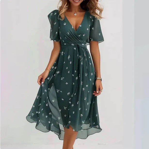 EVA | Elegantti mekko V-kauluksella Kevät Kesä