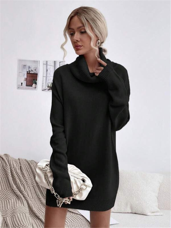 VICTORIA | Pull à col roulé en maille long ajusté