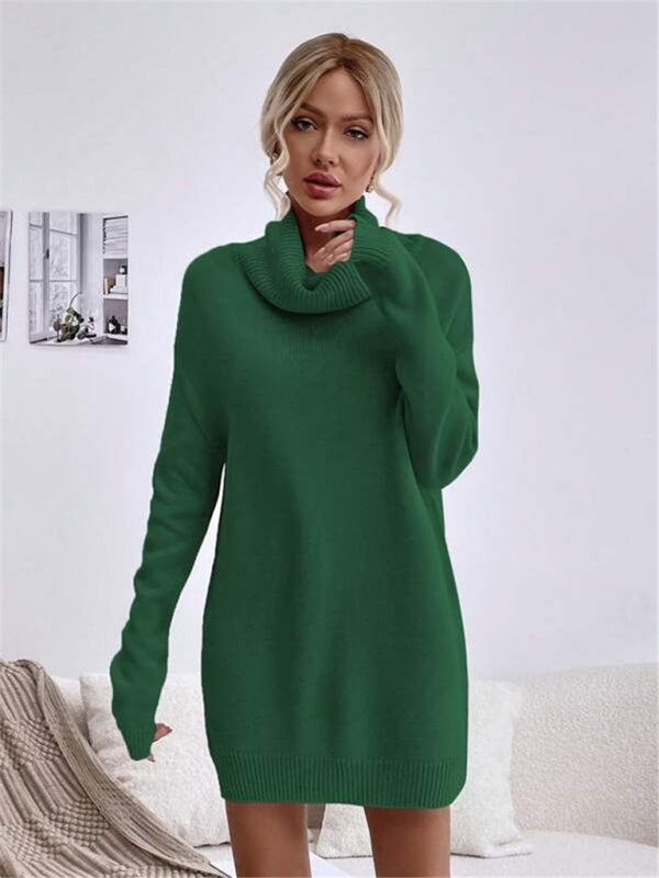VICTORIA | Pull à col roulé en maille long ajusté