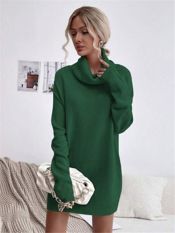 VICTORIA | Pull à col roulé en maille long ajusté