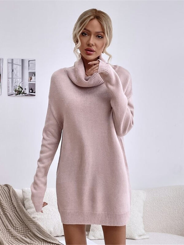 VICTORIA | Pull à col roulé en maille long ajusté