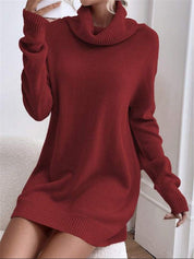 VICTORIA | Pull à col roulé en maille long ajusté