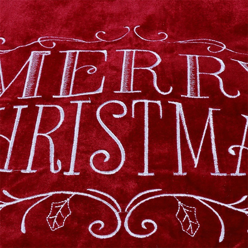 jupe de sapin de Noël en velours rouge 2