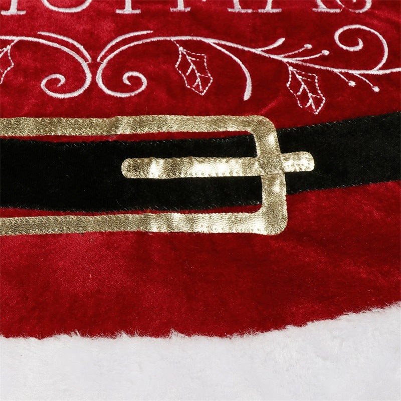 jupe de sapin de Noël en velours rouge 3