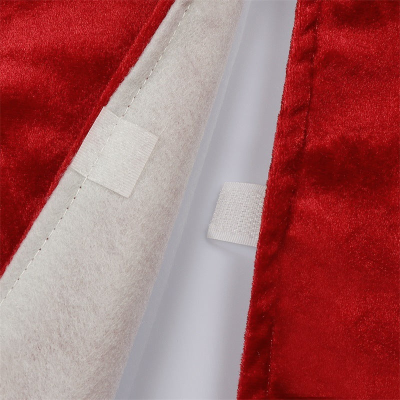 jupe de sapin de Noël en velours rouge à motifs de flocons de neige 3