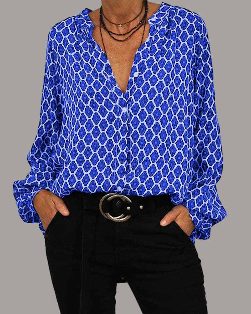 ELLA | Blouse à col en V Printemps