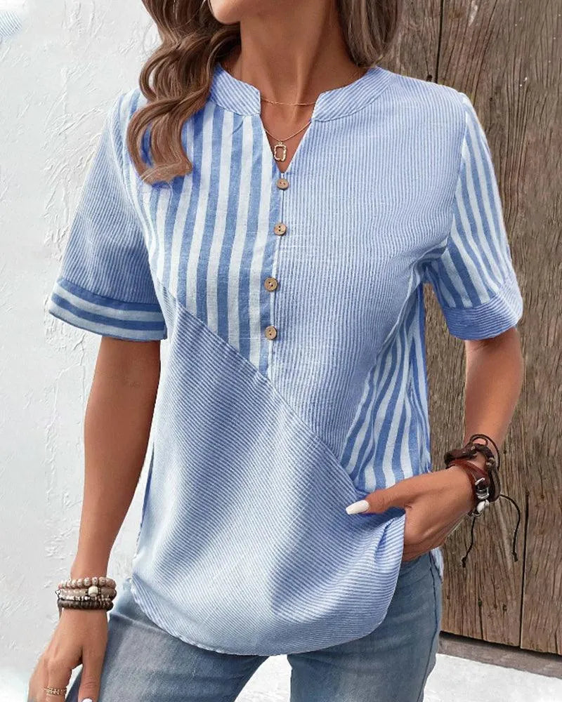 ESTELLA | Komfortabel stripete bomullsbluse