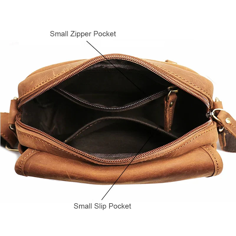 Roma | Small Compact Leather Crossbody Bag