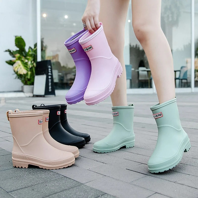Léna | Waterproof Mid-High Boots – Elegance and Comfort in the Rain