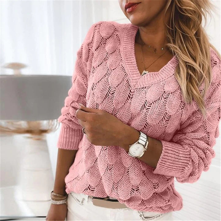 ALETA | Pull à col V tricoté classique