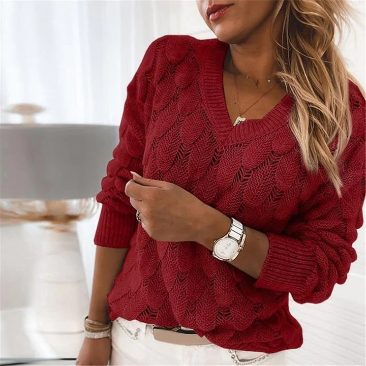 ALETA | Pull à col V tricoté classique