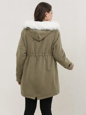 KATH | Elegant padded cotton coat with hood for women