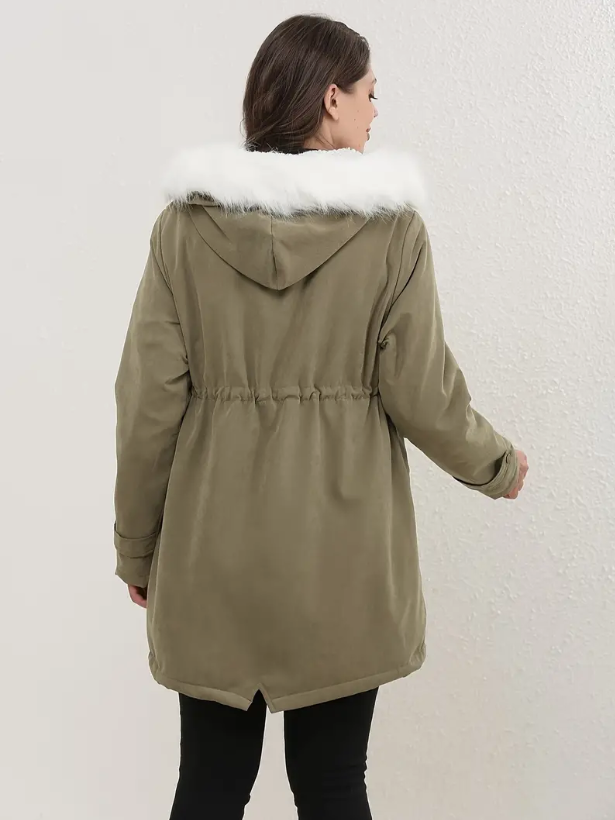 KATH | Elegant padded cotton coat with hood for women