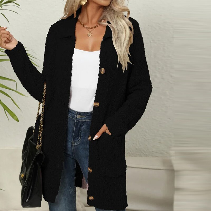 Anna | Cardigan en teddy douillet avec poches élégantes