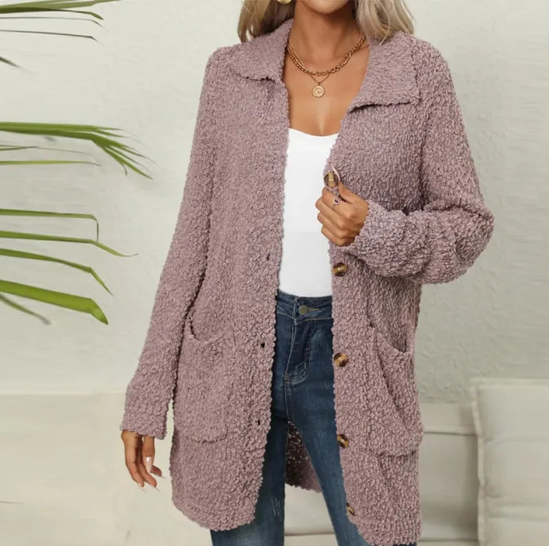 Anna | Cardigan en teddy douillet avec poches élégantes