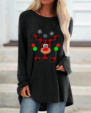 Festive sweatshirt for women, made of warm knitted fabric