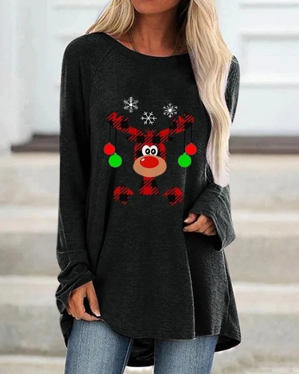 Festive sweatshirt for women, made of warm knitted fabric
