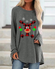 Festive sweatshirt for women, made of warm knitted fabric