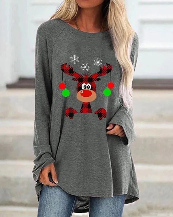 Festive sweatshirt for women, made of warm knitted fabric