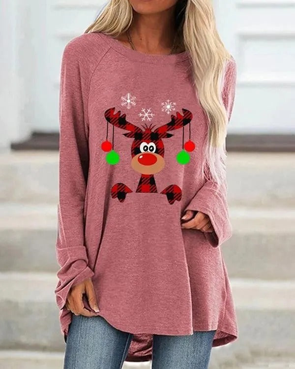 Festive sweatshirt for women, made of warm knitted fabric